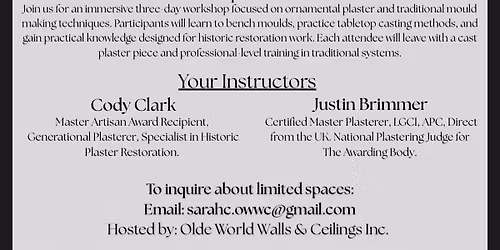 Master Artisan plaster workshop