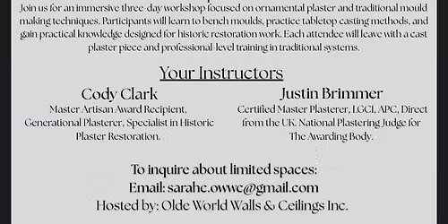 Master Artisan plaster workshop