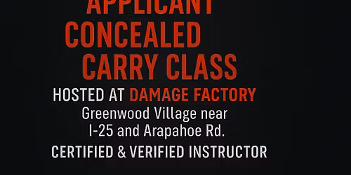 New & Renewal Applicant Concealed Carry Class \u2013 Damage Factory