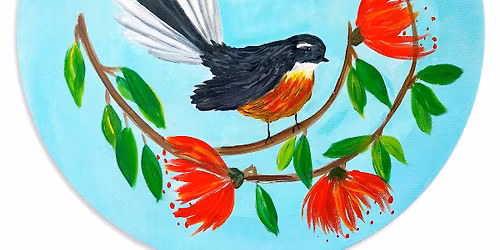 Paint and Wine Night in Palmerston North - Fantail Wreath (Circular Canvas)