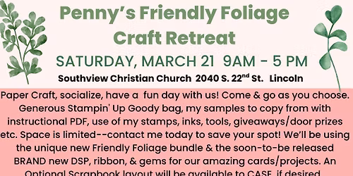 Penny's March 2026 Crafty Stampin' Up! Retreat
