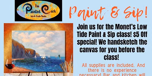 Paint & SIp ~ Monet's Low Tide ~ Sunday Special $5 OFF!