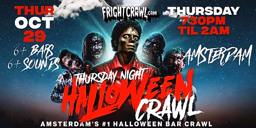 The Fright Crawl | Amsterdam Halloween Bar Crawl 2026 | Thursday, October 29