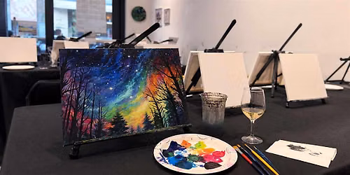 Paint & Sip in Eugene, Oregon \u201cColorful Forest Sky\u201d