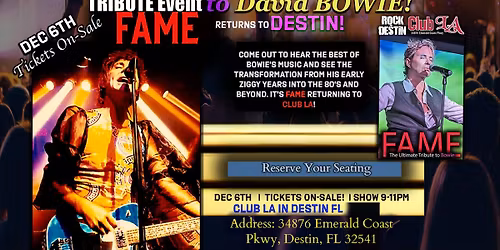 FAME Returns to CLUB LA in Destin FL