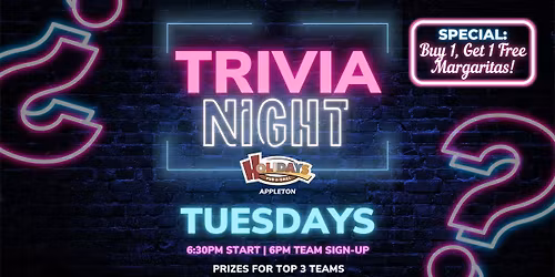 Trivia Night at Holidays Pub & Grill (Appleton)