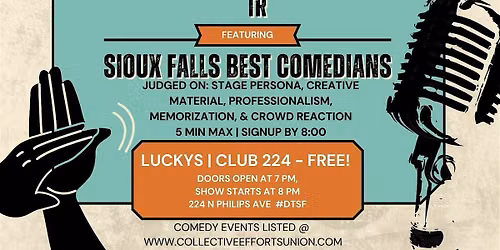 FREE SHOW! Monthly Sioux Falls Funniest Comic Contest