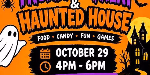 Hunted house trunk or treat free for kids fun games face painting food fun