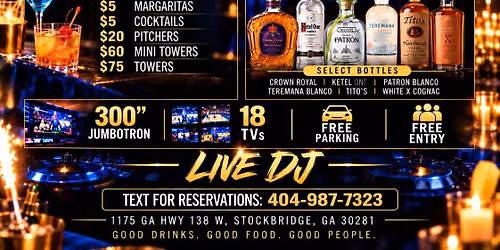 Friday Night Social - $100 Bottles all Day - Free Entry - Free Parking - Live DJ