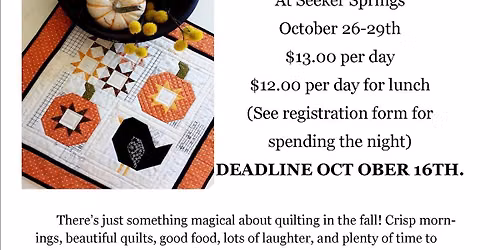 Fall Retreat October 26-29, 2026