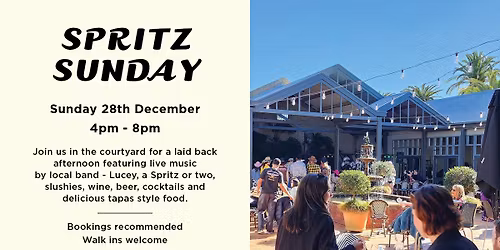 Spritz Sunday in the Courtyard with local band, Lucey.