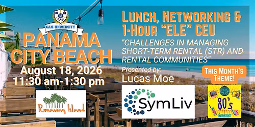 CAM U PANAMA CITY BEACH Free Lunch and 1 ELE CEU at Runaway Island