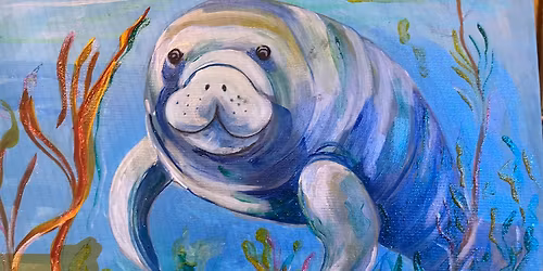 Painting this Manatee with Helga