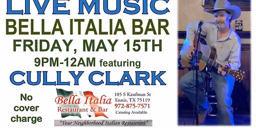 Live music with Cully Clark!