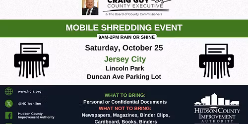 Hudson County Fall Shredding Event- Jersey City