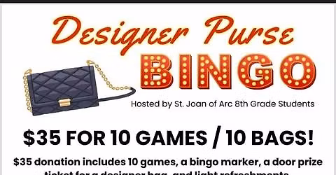 St Joan of Arc Designer Purse Bingo