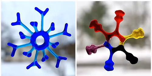 Fused glass SNOWFLAKE Sun catcher\/Ornament (2) $65