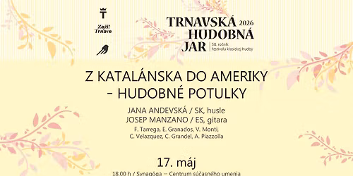 Trnavsk\u00e1 hudobn\u00e1 jar 2026 - Z Katal\u00e1nska do Ameriky \u2013 hudobn\u00e9 potulky
