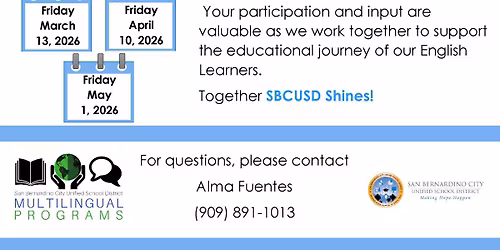 District English Learner Advisory Committee (DELAC) Meeting