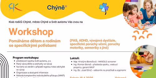 Workhop - Pom\u00e1h\u00e1me d\u011btem a rodin\u00e1m se specifick\u00fdmi pot\u0159ebami