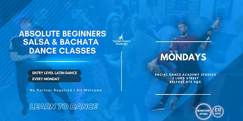 Monday Starters: Salsa & Bachata Dance Classes for Absolute Beginners