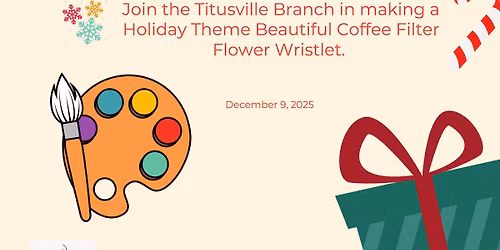 Holiday Coffee Filter Flower For Your Wrist