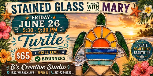 Stained Glass with Mary- TURTLE