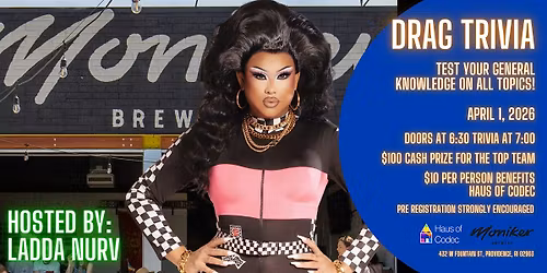 Drag Trivia with Host Ladda Nurv at Moniker Brewery