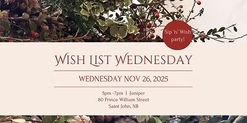 Wish List Wednesday - Sip & Wish Night