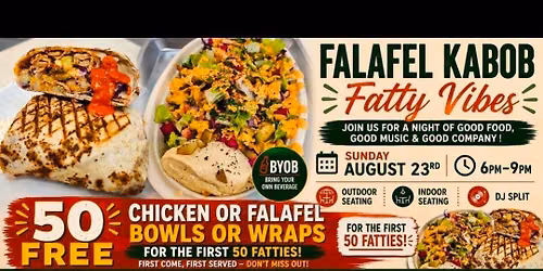 the Frederick Fatty free food event at Falafel Kabob 
