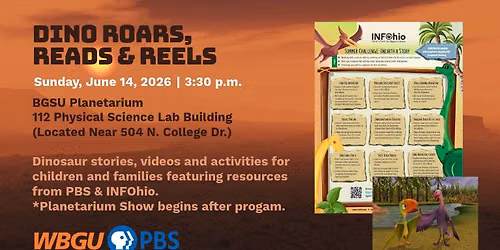 Dino Roars, Reads & Reels Event at the BGSU Planetarium
