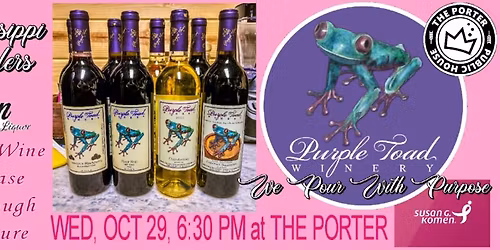 PURPLE TOAD WINE TASTING TO FIGHT BREAST CANCER