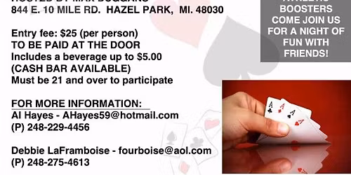 Hazel Park Booster Monthly Euchre Night