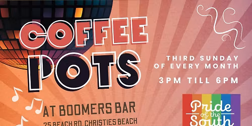 COFFEE POTS AT BOOMERS BAR ON BEACH ROAD