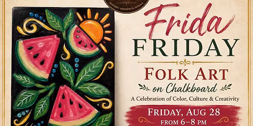 Frida Friday Folk Art on Chalkboard w Easel