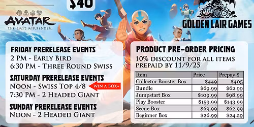 Avatar the Last Airbender MTG Prerelease Event