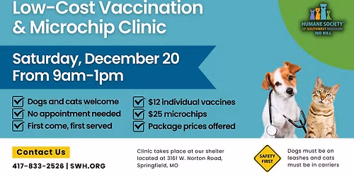Low-Cost Vaccination & Microchip Clinic