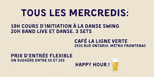SWING DANCE LIVE BAND at Mercredis Swing!
