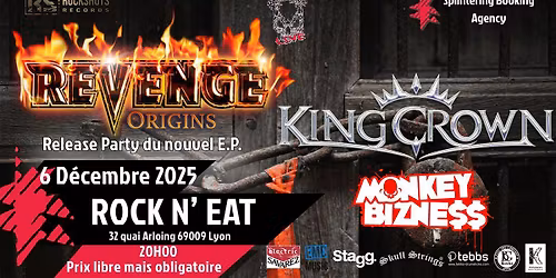 REVENGE ORIGINS Release Party EP + KINGCROWN + MONKEY BIZNE$$
