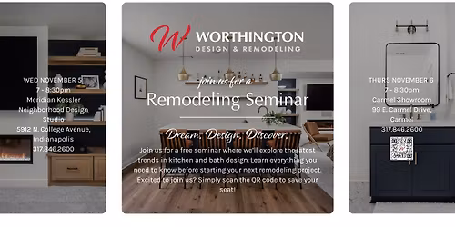 Free Remodeling Seminar Thursday November 6th Carmel Showroom 