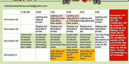Merry Makers Market Community Decorating Day and Toasted, Community Christmas Giveback 