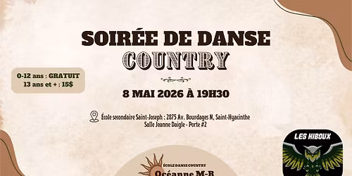 SOIR\u00c9E DANSE COUNTRY - 8 MAI 2026 \ud83c\udf1f