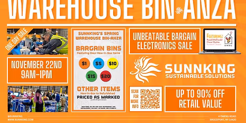 Sunnking's Fall Warehouse Electronics Sale Bin-anza