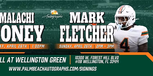 MALACHI TONEY & MARK FLETCHER  - Public Signings at the Wellington Store!