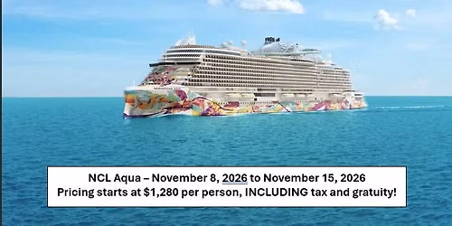 NCL Aqua 7 Day Caribbean Round Trip Miami
