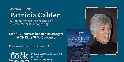 Remembrance Day Reading with Patricia Calder