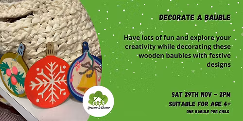 Decorate a Bauble Workshop