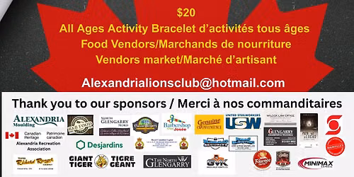 Alexandria, Ontario Lions Canada Day 2026