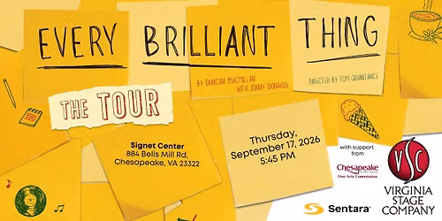 FREE EVENT: Every Brilliant Thing at 5:45 PM