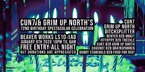 CUN7 & Grim Up North's 72nd Birthday Spectacular Celebrations (Definitely not a Fractal event)